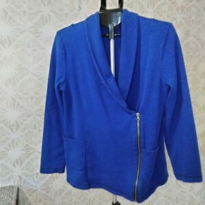 Talbots Women's Knit Half Zip Jacket Cardigan Cotton